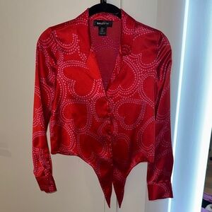 Bailey 44 Red Heart Pattern Blouse